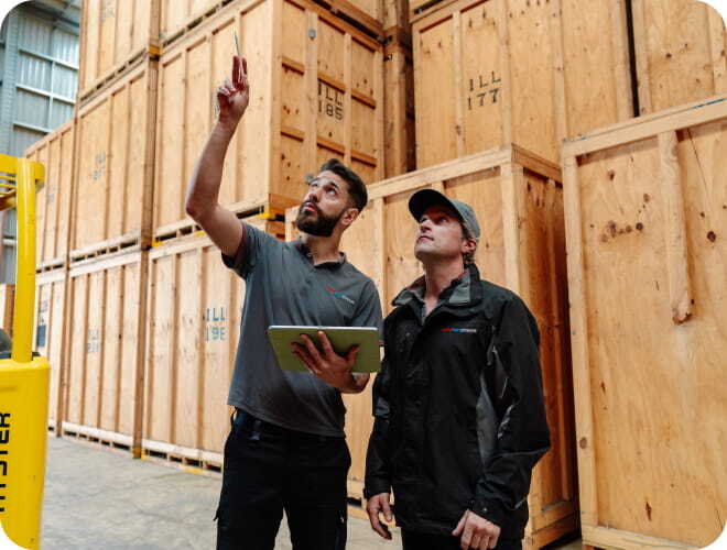 Team inspecting a commercial storage unit